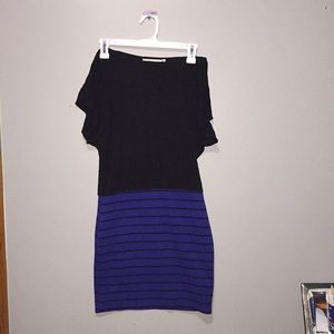 Blue and black dress